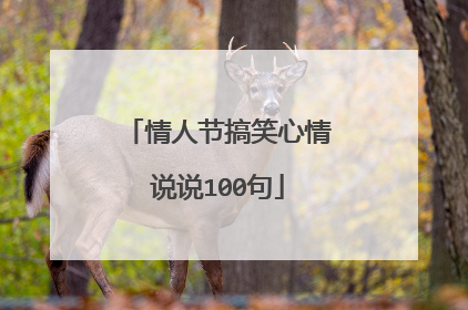 情人节搞笑心情说说100句