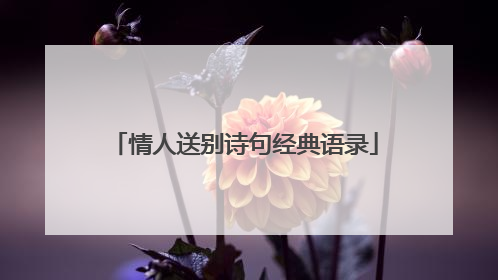 情人送别诗句经典语录