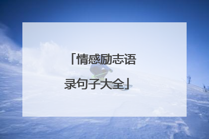 情感励志语录句子大全