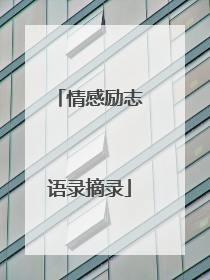 情感励志语录摘录