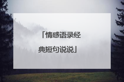 情感语录经典短句说说