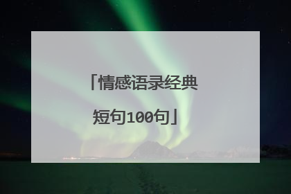 情感语录经典短句100句