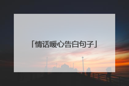 情话暖心告白句子