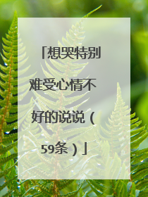 想哭特别难受心情不好的说说(59条)