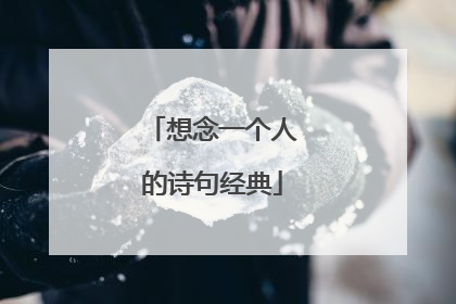 想念一个人的诗句经典
