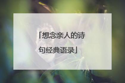 想念亲人的诗句经典语录