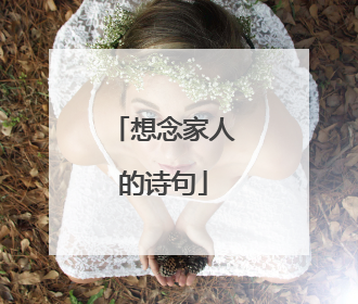 想念家人的诗句