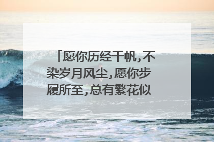 愿你历经千帆,不染岁月风尘,愿你步履所至,总有繁花似锦什么意思