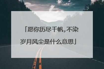 愿你历尽千帆,不染岁月风尘是什么意思
