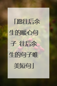 愿往后余生的暖心句子 往后余生的句子唯美短句