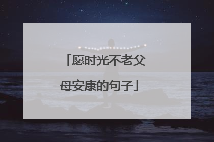 愿时光不老父母安康的句子