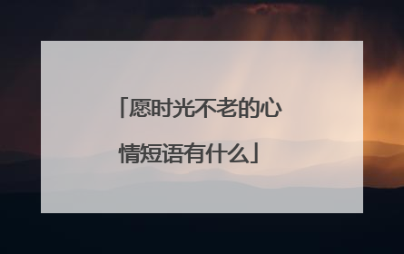 愿时光不老的心情短语有什么