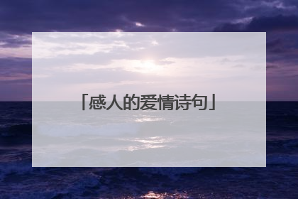 感人的爱情诗句