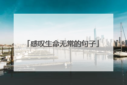 感叹生命无常的句子