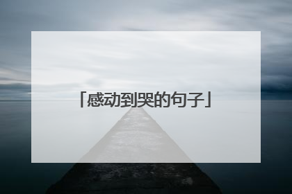 感动到哭的句子