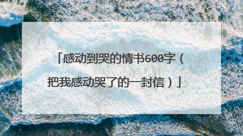 感动到哭的情书600字（把我感动哭了的一封信）