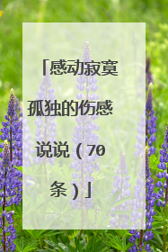 感动寂寞孤独的伤感说说(70条)
