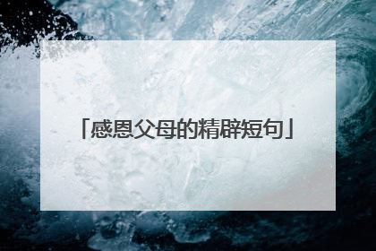 感恩父母的精辟短句