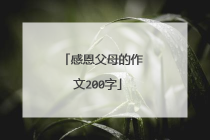 感恩父母的作文200字