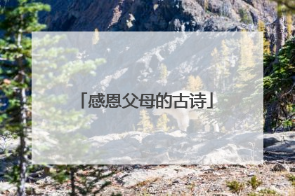 感恩父母的古诗