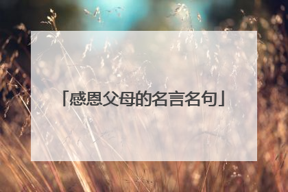 感恩父母的名言名句