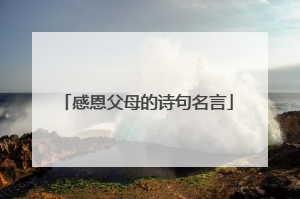 感恩父母的诗句名言