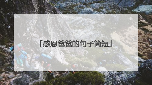 感恩爸爸的句子简短