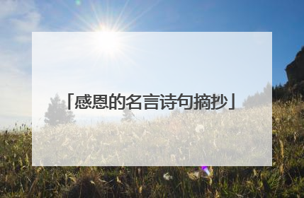 感恩的名言诗句摘抄