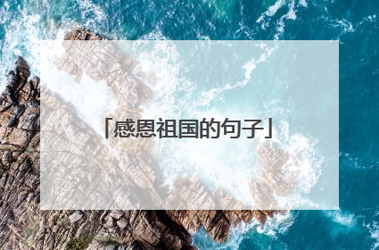 感恩祖国的句子