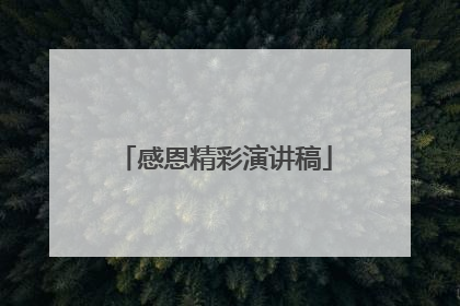 感恩精彩演讲稿