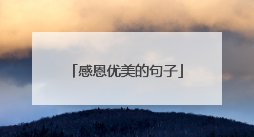 感恩优美的句子