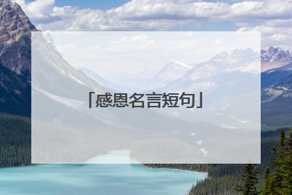 感恩名言短句