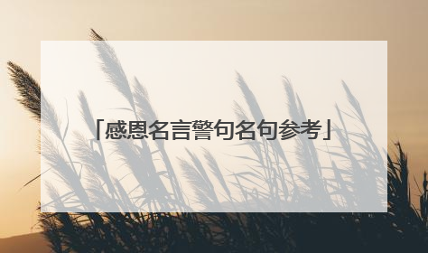 感恩名言警句名句参考
