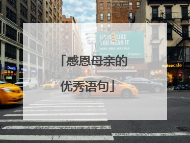 感恩母亲的优秀语句
