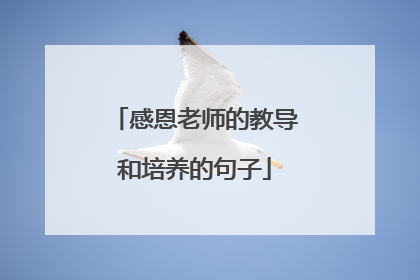 感恩老师的教导和培养的句子