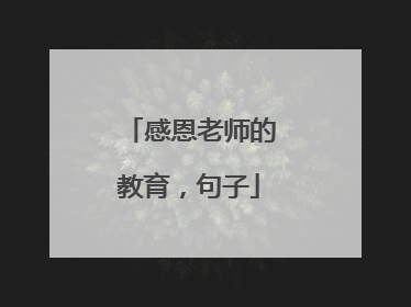 感恩老师的教育,句子