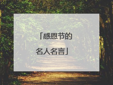感恩节的名人名言