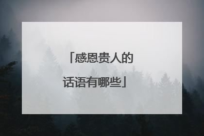 感恩贵人的话语有哪些