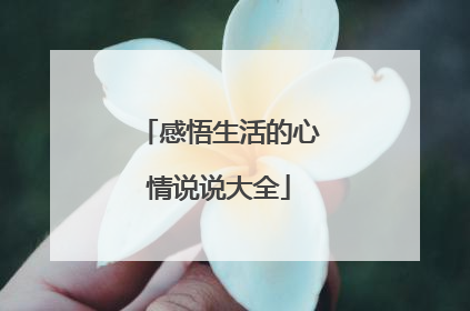 感悟生活的心情说说大全