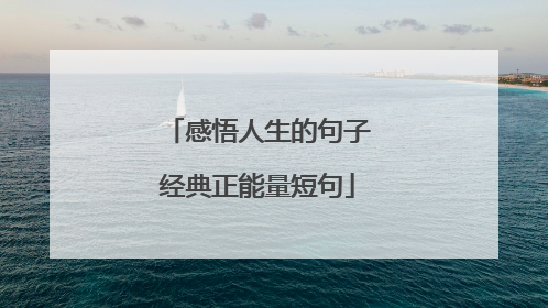 感悟人生的句子经典正能量短句