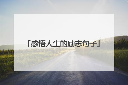 感悟人生的励志句子