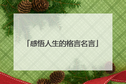 感悟人生的格言名言