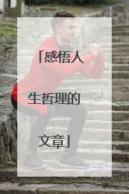 感悟人生哲理的文章