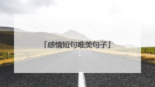感情短句唯美句子