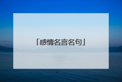 感情名言名句