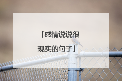 感情说说很现实的句子