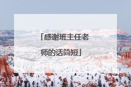 感谢班主任老师的话简短