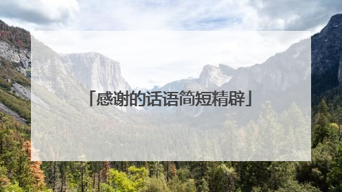 感谢的话语简短精辟