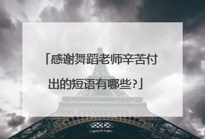 感谢舞蹈老师辛苦付出的短语有哪些?