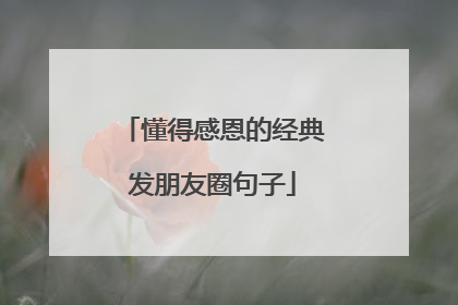 懂得感恩的经典发朋友圈句子